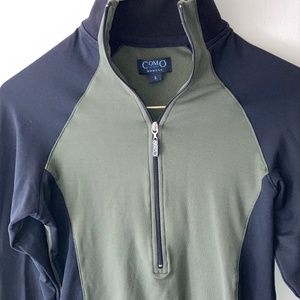 Como Sport Long Sleeve Zip Up Shirt Sz S